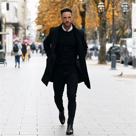 this is how you can wear your black overcoat to look insanely sharp black outfit men overcoat