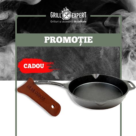 PROMO Tigaie cu mâner din fontă 25cm CADOU Valhal Outdoor Grill Expert