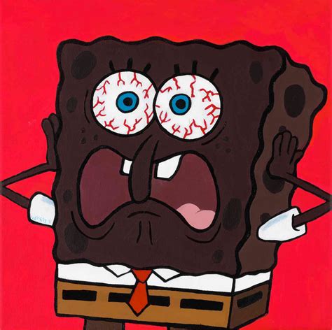 Patrick What Am I Fobp Black Spongebob Portrait Art Original