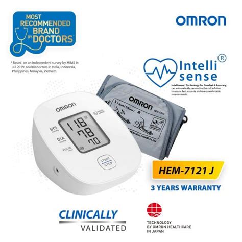 Shows the heart rate per minute. Omron Automatic Blood Pressure Monitor HEM-7121 - Trans can