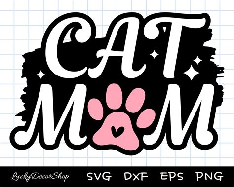 Cat Mom Svg Cat Mom Clipart Cut File Cat Mama Svg Cat Etsy España