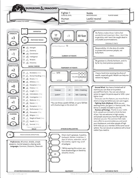 You should think about them, at that point no one but you can get how to play the game and how to reveal to the story with. D&D character sheets - D&D Tomb