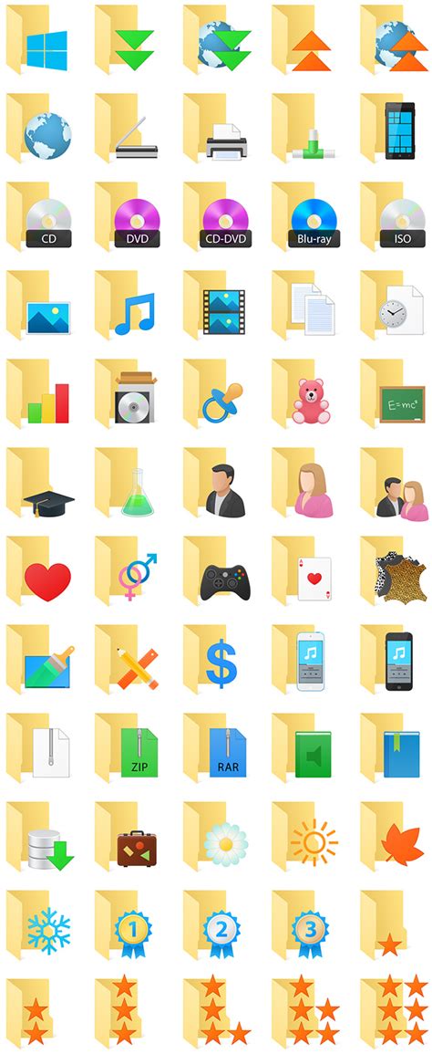 Everyday10 Folder Icons 60 Professional Windows 10 Style