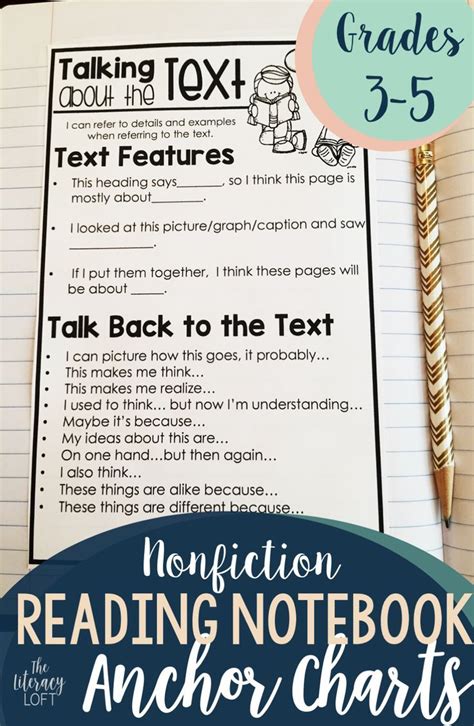 Reading Notebook Anchor Charts Nonfiction With Images Anchor