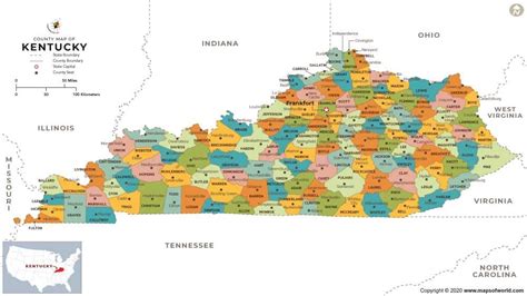Map Of Kentucky Counties Time Zone Map