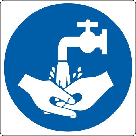 Vloerpictogram Handen Wassen Verplicht Wit And Blauw 200 Mm X 200 Mm X