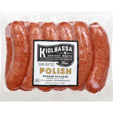Kiolbassa Sausage Polish Smoked Slow Crafted 34 28 Oz Instacart