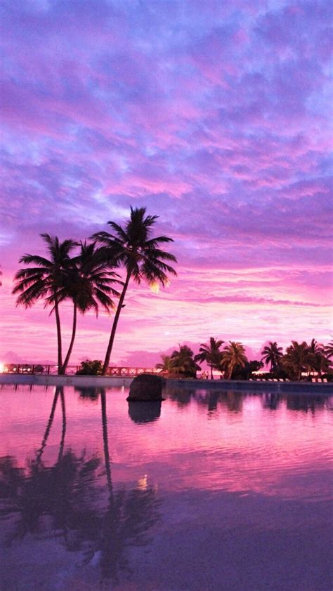 Ocean Aesthetic Pink Sunset Wallpaper