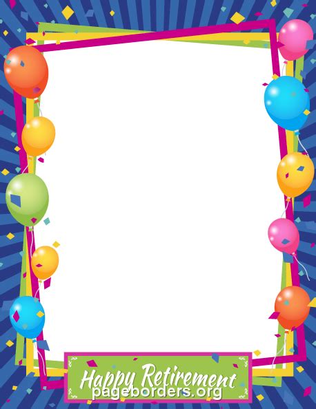 Printable Happy Retirement Border Use The Border In Microsoft Word