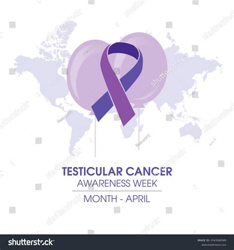 Testicular Cancer Awareness Week Illustration Purple Stock Illustration