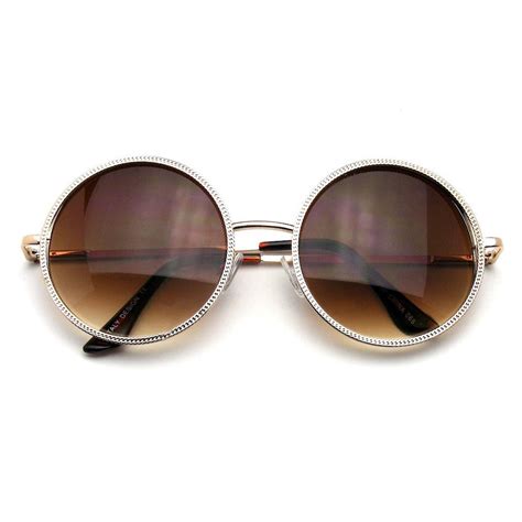 Vintage Small Round Sunglasses Gold Designer Round Metal Fashion Inspired Sunglasses Emblem