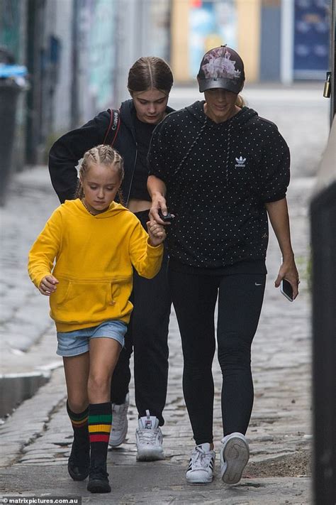 Bec Hewitt Steps Out With Her Daughters Mia And Ava In Melbourne