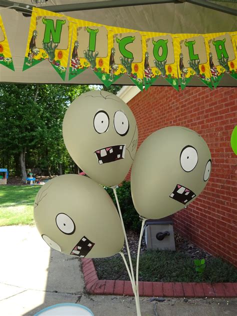 Zombies Balloons Plants Vs Zombies Inspired Birthday Party