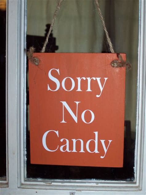 Halloween Sorry No Candy Wood Vinyl Sign Home Decor Wreath Sign