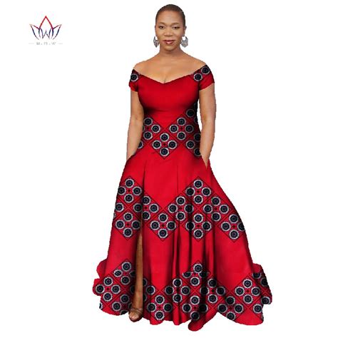 2018 Long Dress Africa Bazin Riche Wax Print Dresses Plus Size Vetement
