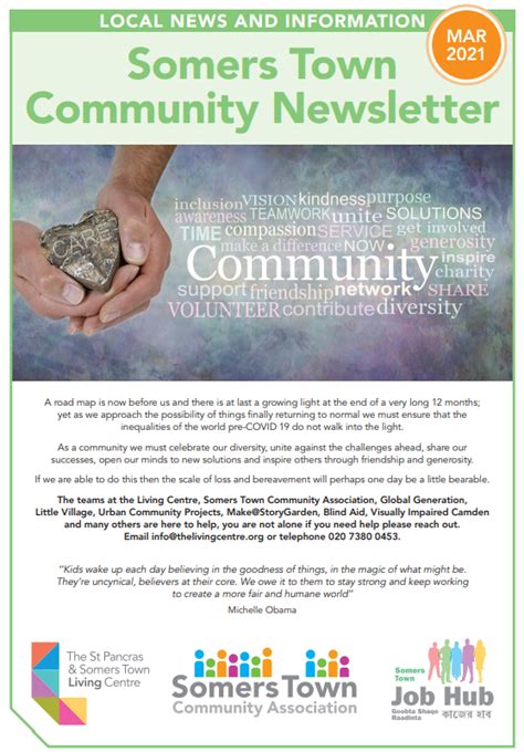 Somers Town Community Newsletter March 2021 The Living Centre