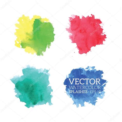 Colorful Watercolor Splashes — Stock Vector © Adehoidar 80109860