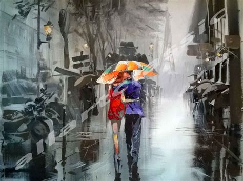 Caught In The Rain 2016 Original Oil Painting