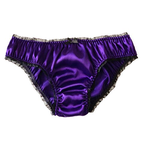 Cadbury Purple Satin Frilly Sissy Panties Bikini Knicker Underwear Size Ebay