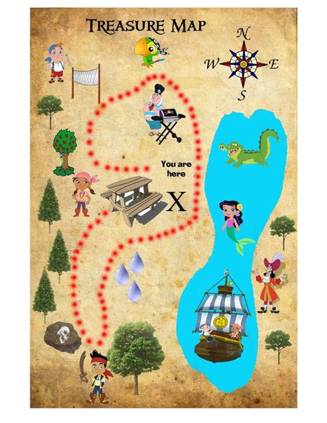 Jake And The Neverland Pirate Treasure Map Printable Free Maps Sexiz Pix