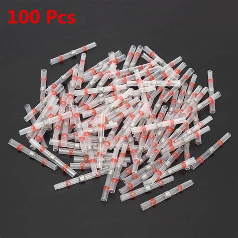 100pcs Awg 22 18ga Red Heat Shrink Connectors Solder Sleeve Seal Wire