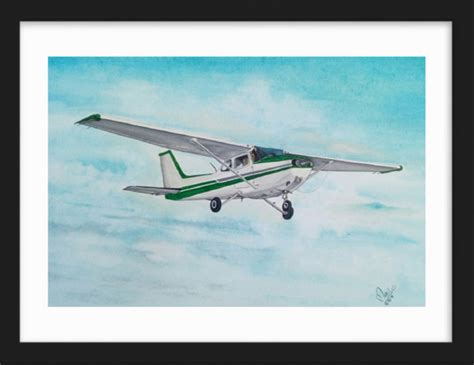 Plane Framed Poster Cessna 172 Poster Elegant Wall Art Etsy