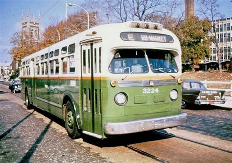 Old Look Gmc Diesel Bus Operating On Rte Philadelphia 1950s Bus