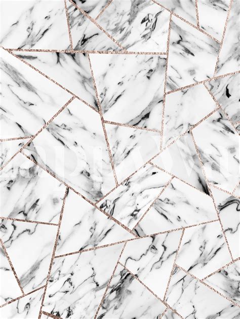 Marble Rose Gold Geo Glam 1 Wallpaper Happywall
