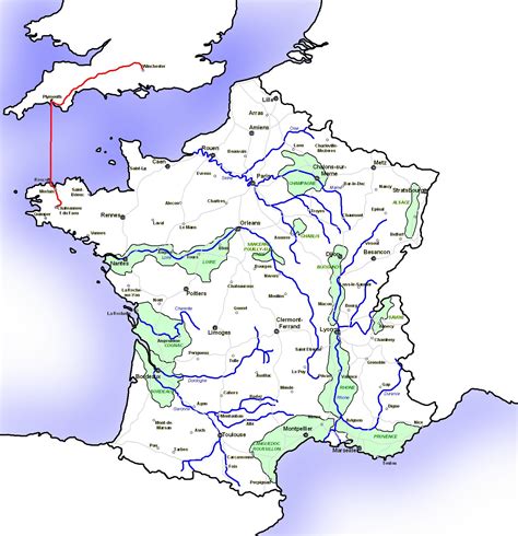 Aufgrund der form wird frankreich auch als hexagone bezeichnet. Frankreich Fluss Karte