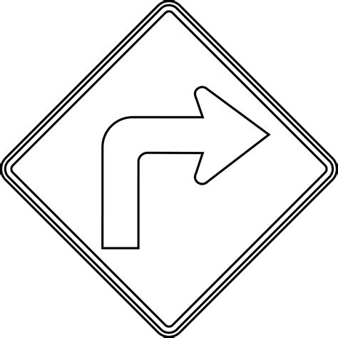 Right Turn Outline Clipart Etc