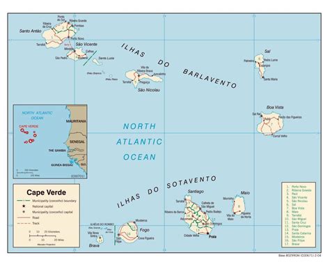 Mapa De Cabo Verde Mapa De Cabo Verde África Ocidental África