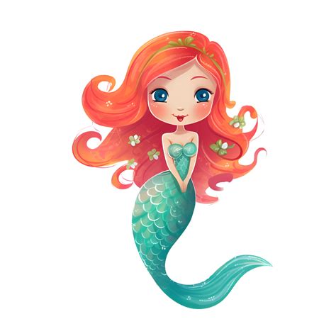 Mermaid Watercolor Clipart Ai Generated 24284395 Png