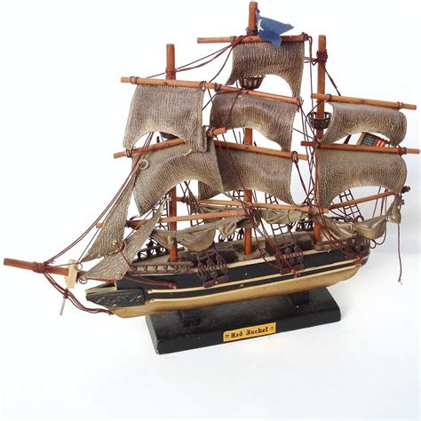 Vintage Wooden Ship Model Pirate Ship Sailing Boat Nautical