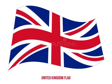 United Kingdom Flag Waving Vector Illustration On White Background