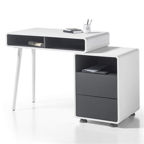 Up to 60 months no interest with equal payments** no minimum purchase required. Jordan Computer Desk In White And Anthracite With Storage ...