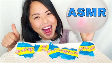 Asmr Bubble Gum Blowing Big Bubbles Chewing Sounds 5 Dubble Bubble