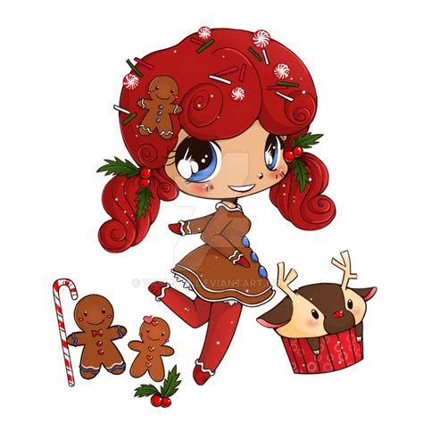 Gingerbreadgirl Chibi Commission By Yampuff On Deviantart