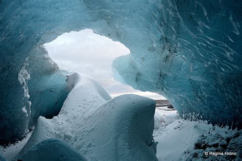 A Sapphire Blue Crystal Ice Cave In Vatnajökull Glacier In South Iceland