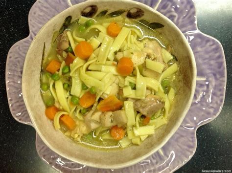 Melt the butter in a large saucepan over a medium heat and gently fry the onions, celery and carrots until they start to soften. Homemade Chicken Noodle Soup - Geaux Ask Alice!