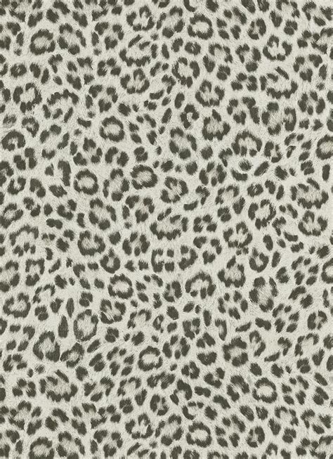 Snow Leopard Print Wallpaper In Grey And Ivory Design By