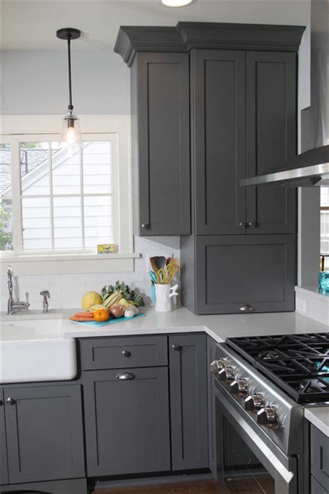 Storm grey and white kitchen cabinets. Kitchen Fun with Storm Gray - Transitional - Kitchen ...