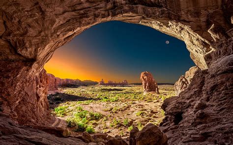 Arches Parque Nacional Acantilados Desierto Hitos Americanos Utah Estados Unidos Fondo De