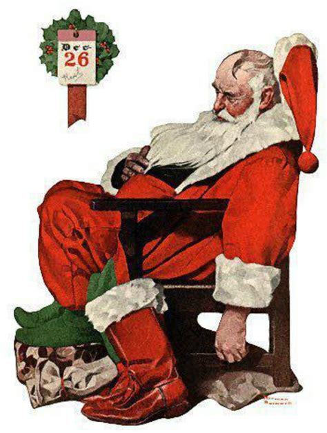 Norman Rockwell Illustration Of Santa Sleeping Etsy