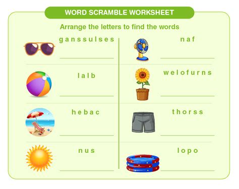 Jumbled Words Worksheets For Grade 5 K5 Learning 5th Grade Jumbled