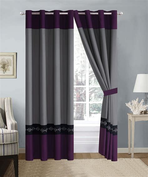 Black Purple Curtains Curtains And Drapes