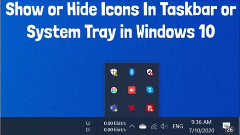 Show Or Hide Icons In Taskbar Or System Tray In Windows 10 Youtube