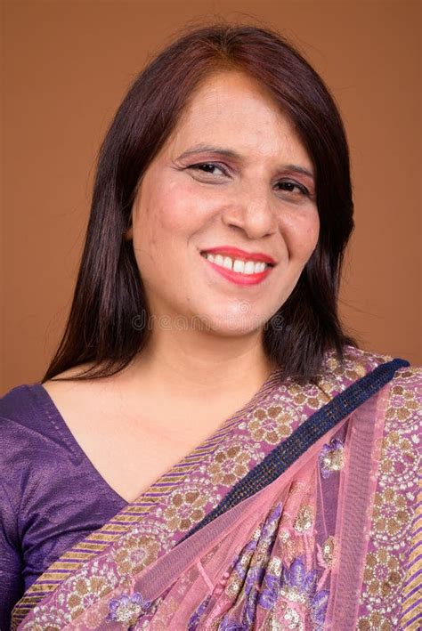 Face Of Happy Indian Woman Wearing Sari Indian Traditional Clothes Stock Image Image Of