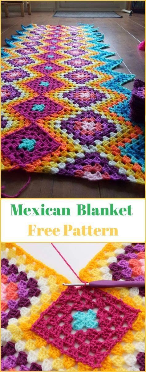 Crochet Mexican Granny Blanket Free Pattern Crochet Block Blanket