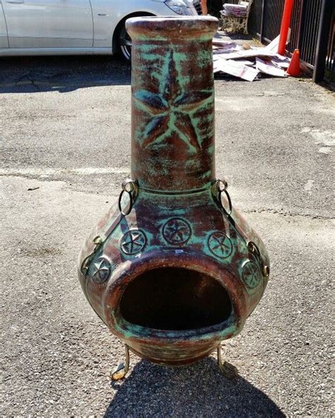 Fire pit clay pot image and description. #Texas #Chimineas in #HoustonTexas #HoustonHeights ...