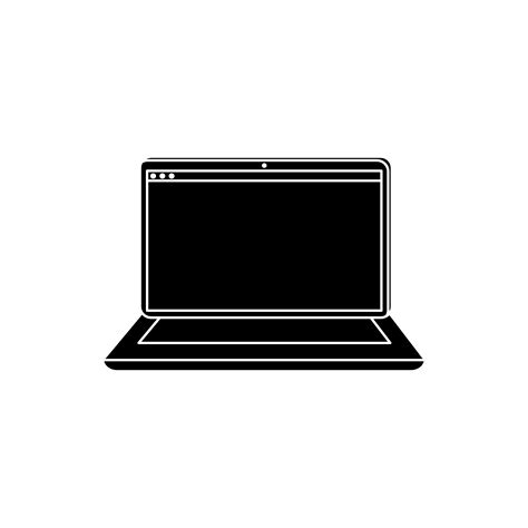 Silhouette Of Laptop Computer Device Isolated Icon 3179960 Vector Art